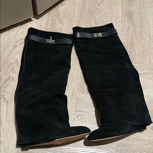 foldover knee high shark boots